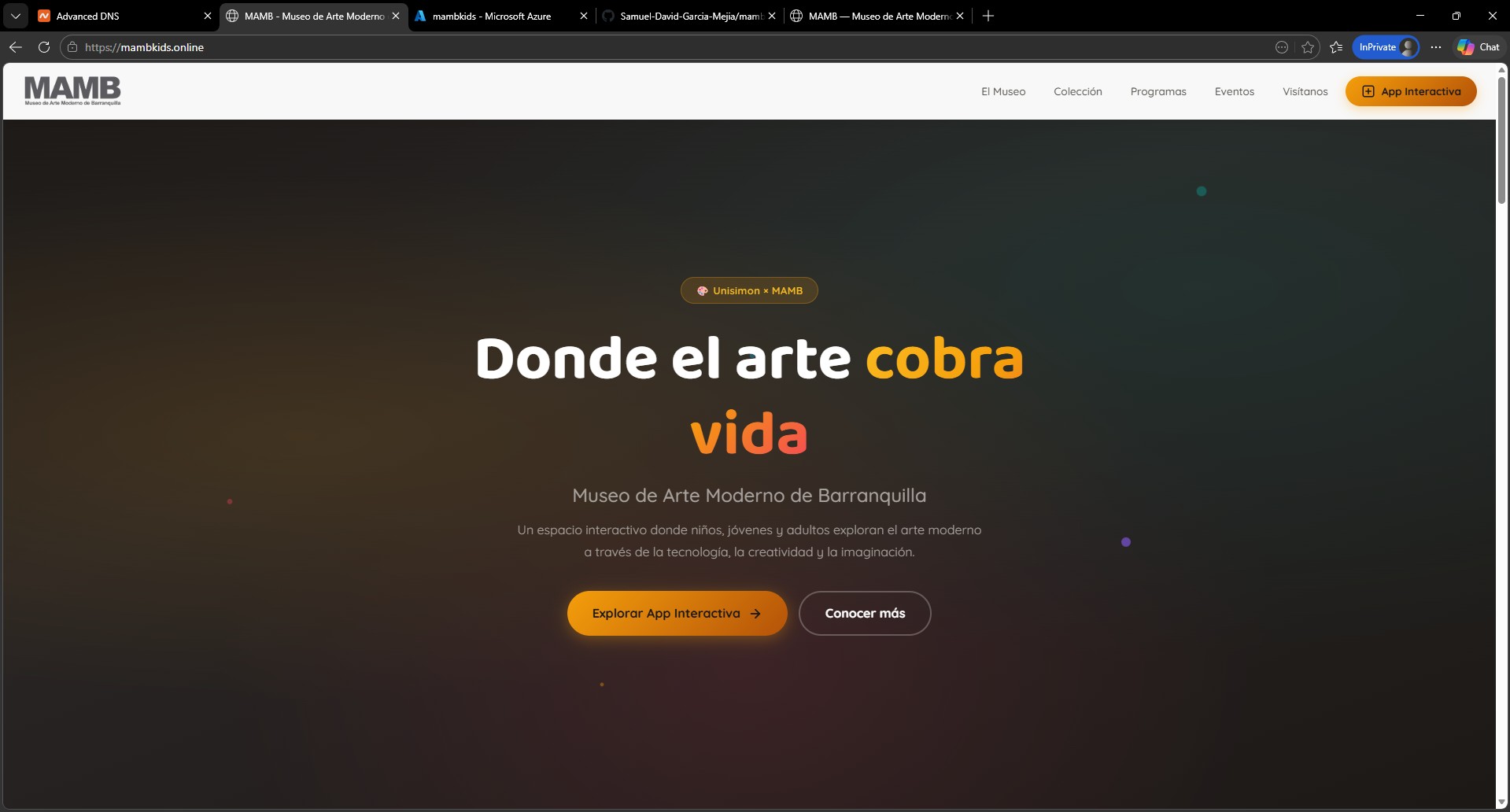 Aplicación accesible desde mambkids.online con HTTPS activo